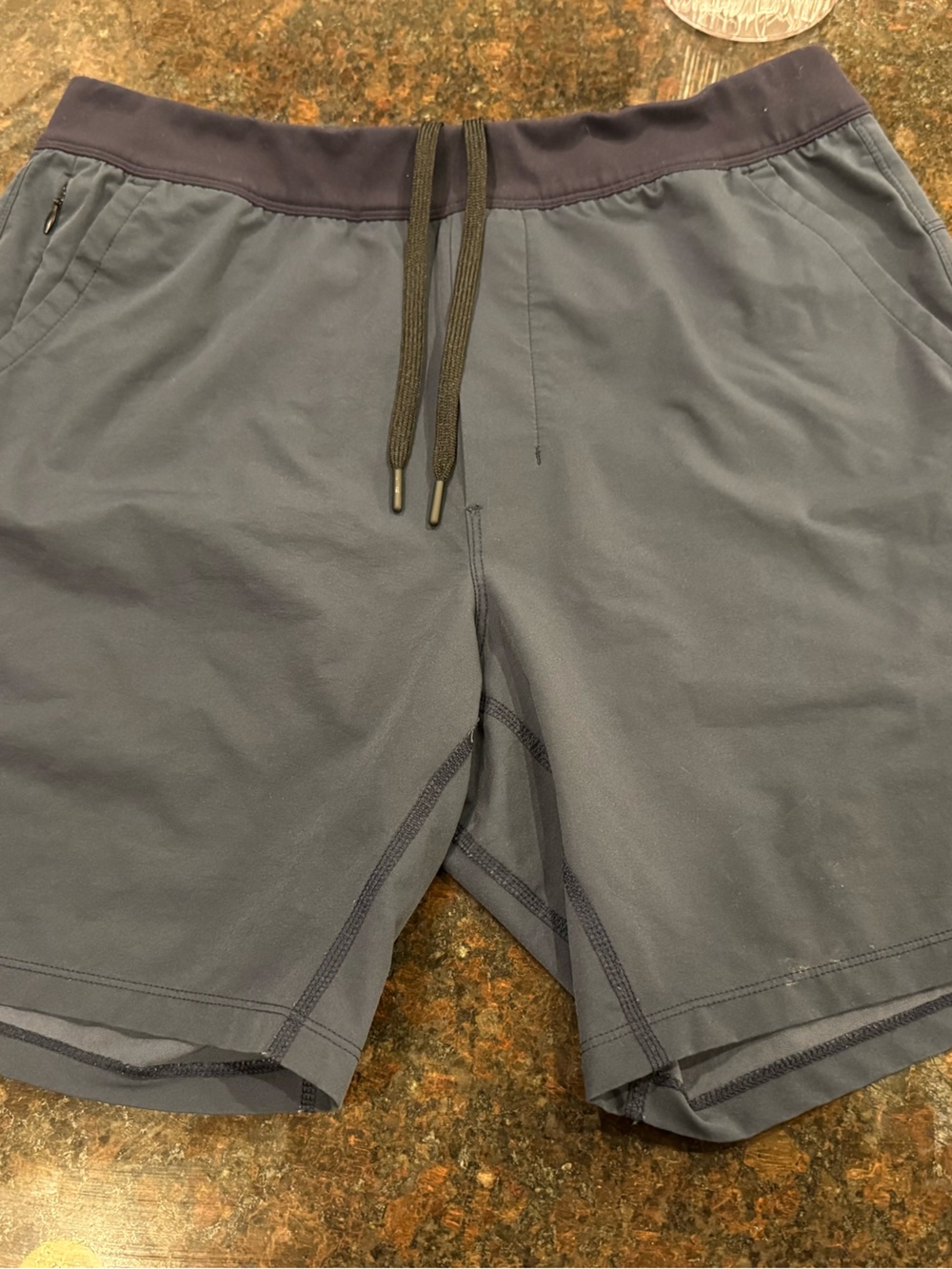 Men's Athletic Drawstring Shorts - Slate Blue 7 inch inseam Public Rec